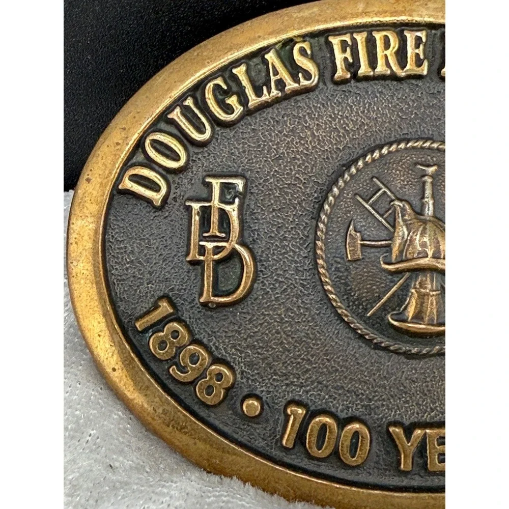 Vintage Douglas Fire Department Belt Buckle‎ 100 years 1898-1998